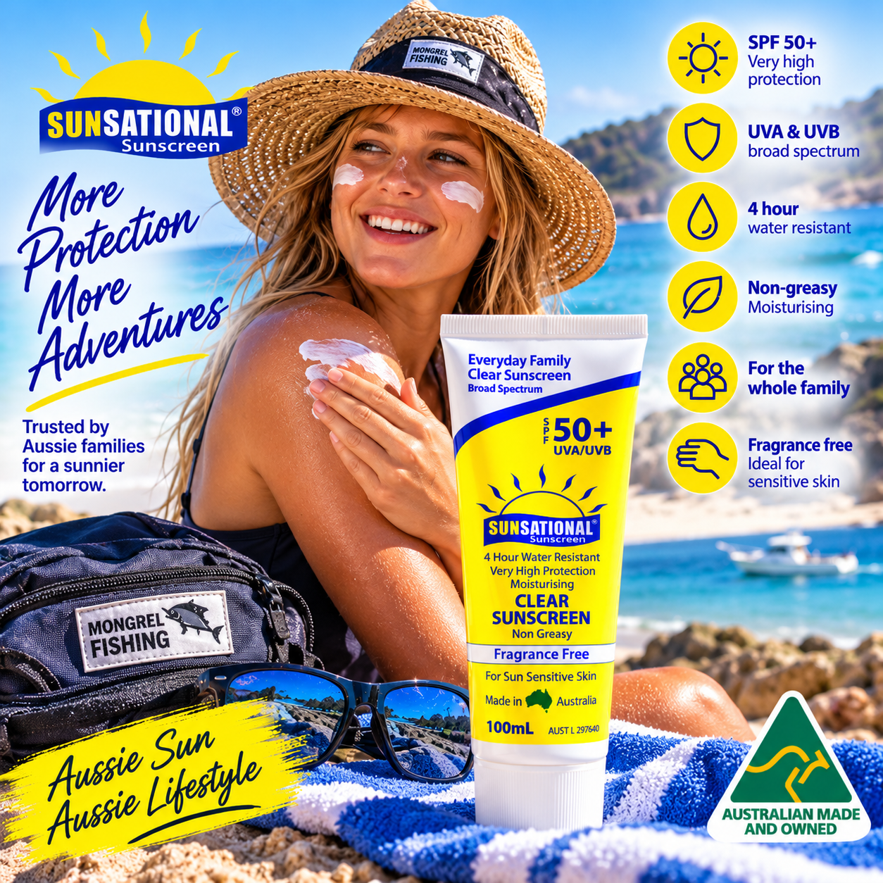 Sunsational SPF 50+ Sunscreen 100mL Tube
