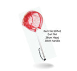 Small bait net with red frame and white fine mesh