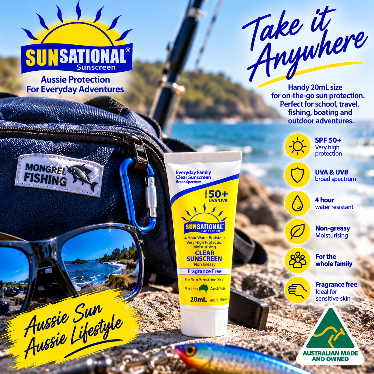 Sunsational SPF 50+ Sunscreen 20mL Tube
