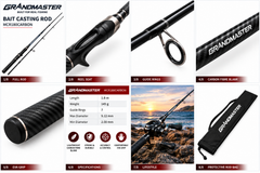 Grandmaster MCR180CARBON 1.8m carbon bait casting rod product gallery
