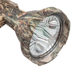 Spotlight for fishing and camping with camo design and powerful LED bulb