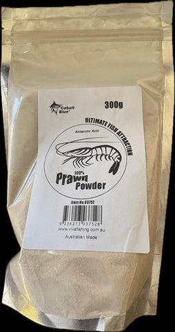 Prawn Powder Burley 300g pack, rich in amino acids and proteins, ideal fish attractant for freshwater and saltwater fishing.