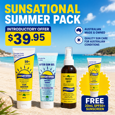 Sunsational Summer Pack introductory offer with free SPF 50+ 20mL sunscreen