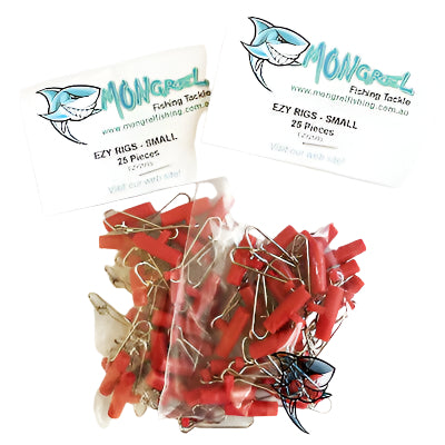 New 50 x Fishing Easy Rigs Fishing Tackle  Sinker Clip Red  SINKER SLIDER Small - Ezy Rigs