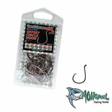 NEW 25 x 3/0 Chemically Sharpened Offset Circle Fishing Hooks Tackle