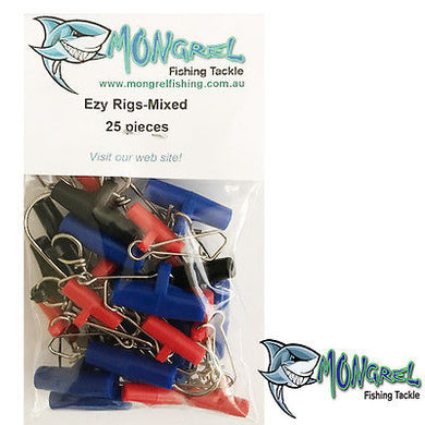 New 25 x Fishing Easy Rigs Fishing Tackle Hooks Sinker SLIDER MIXED BAG Ezy Rigs