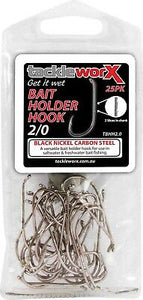 NEW 25 x SIZE 2/0 Chemically Sharpened BAIT HOLDER Fishing Hook Fishing Tackle