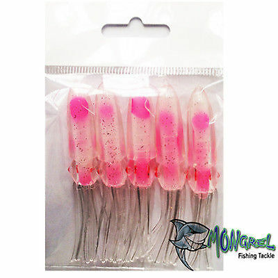 NEW 5 Squid 8cm skirts Fishing Plastics  Salmon Bonito Trolling Jigging Tackle