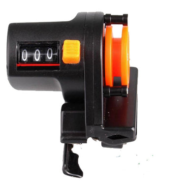 Attach to almost anything from a fishing rod to a downrigger. The line counter measures in metres and is reset by the push of a button.