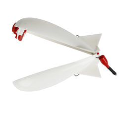 Suitabe for a variety of burley or baits.   Can be cast wit a rod or dropped from a drone wit a lone attached for retreval.   Attract more fish to where you want them by casting the rocket right where you need it.   When the rocket makes contacts with the the water it will open releasing the burley.     Wind has very little effect on its flight because of it's aerodynamic design so it can be used in all conditions. 