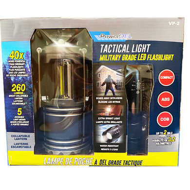 Military Grade LED Flash Light and COB Colabsible Lantern Value Package